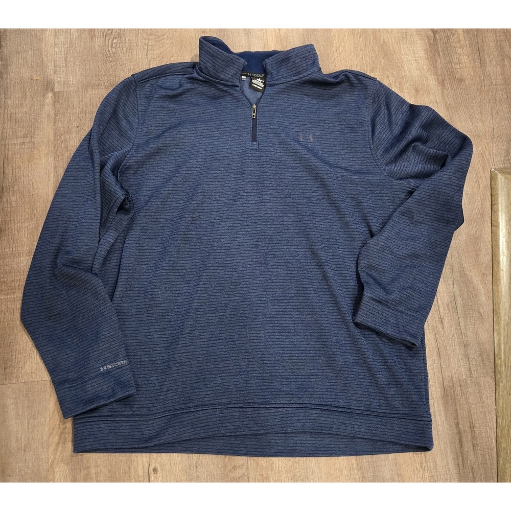 Under Armour Sweater Mens 3XLT Blue ColdGear Pullover 1/4 Zip Casual Golf